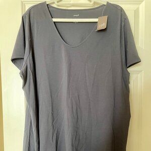 Brand New J.Jill Pure Jill Side-slit Elliptical Tee In Black Pearl Size 2X